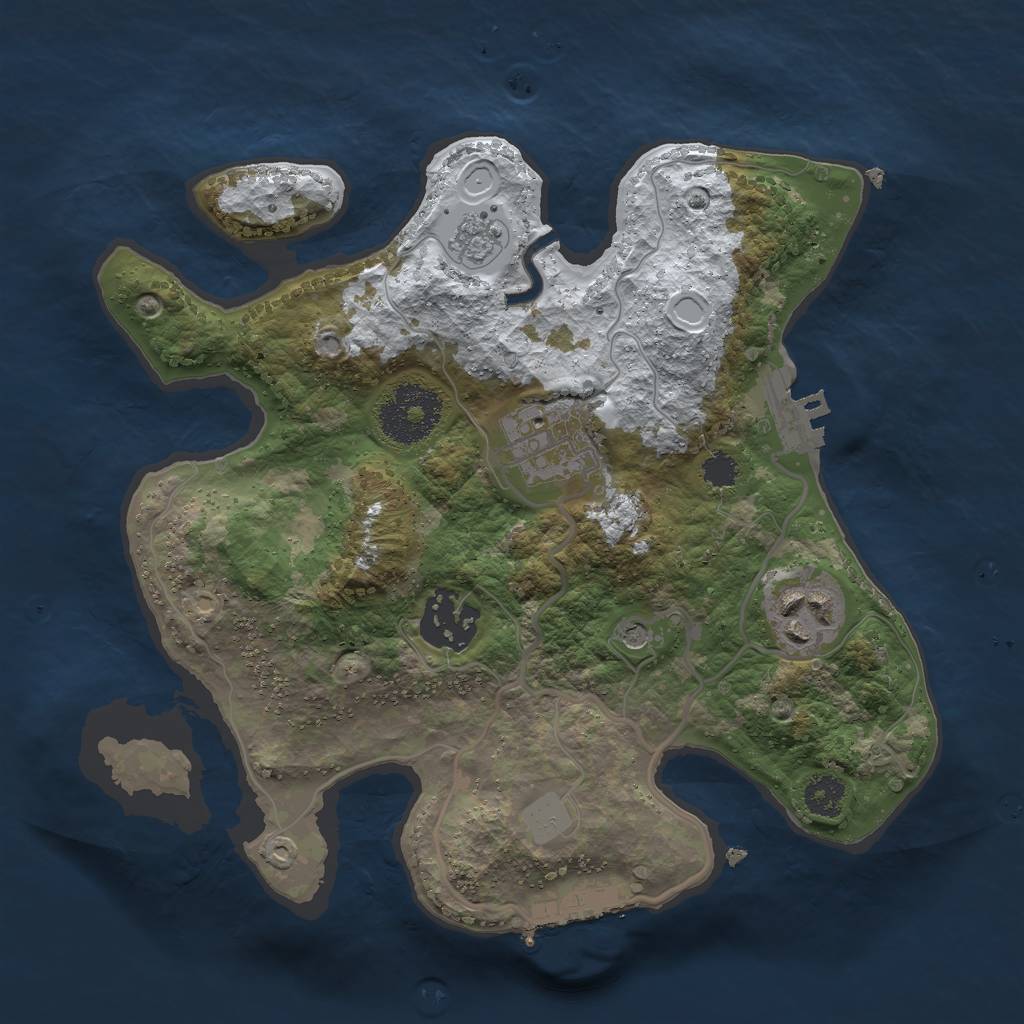 Rust Map: Procedural Map, Size: 2550, Seed: 66773399, 12 Monuments