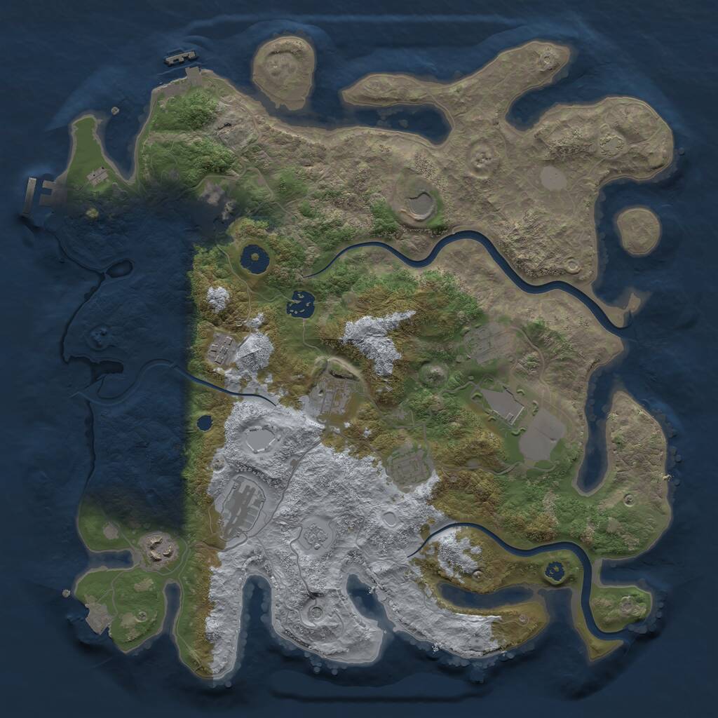 Rust Map: Procedural Map, Size: 3800, Seed: 1771, 16 Monuments