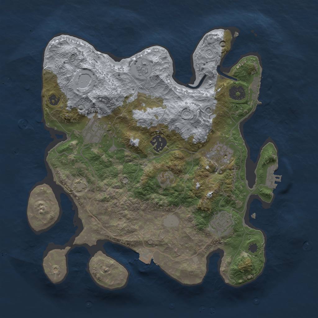 Rust Map: Procedural Map, Size: 3000, Seed: 1722467918, 12 Monuments