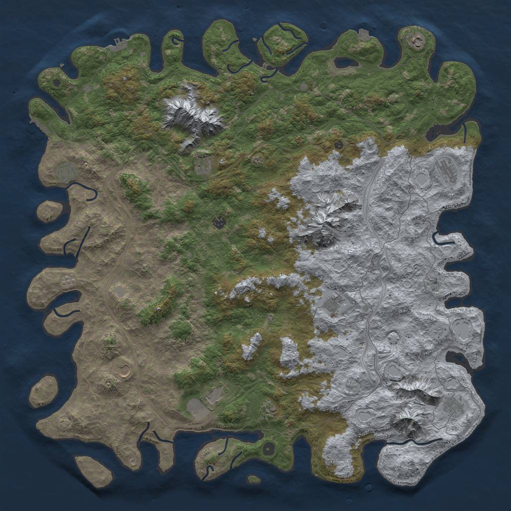 Rust Map: Procedural Map, Size: 6000, Seed: 111225, 19 Monuments