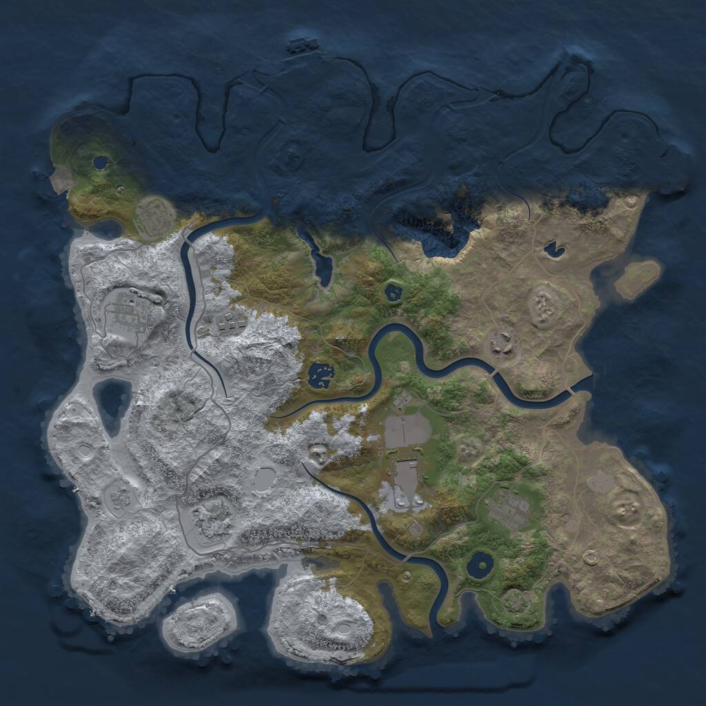 Rust Map: Procedural Map, Size: 4000, Seed: 1327616710, 13 Monuments