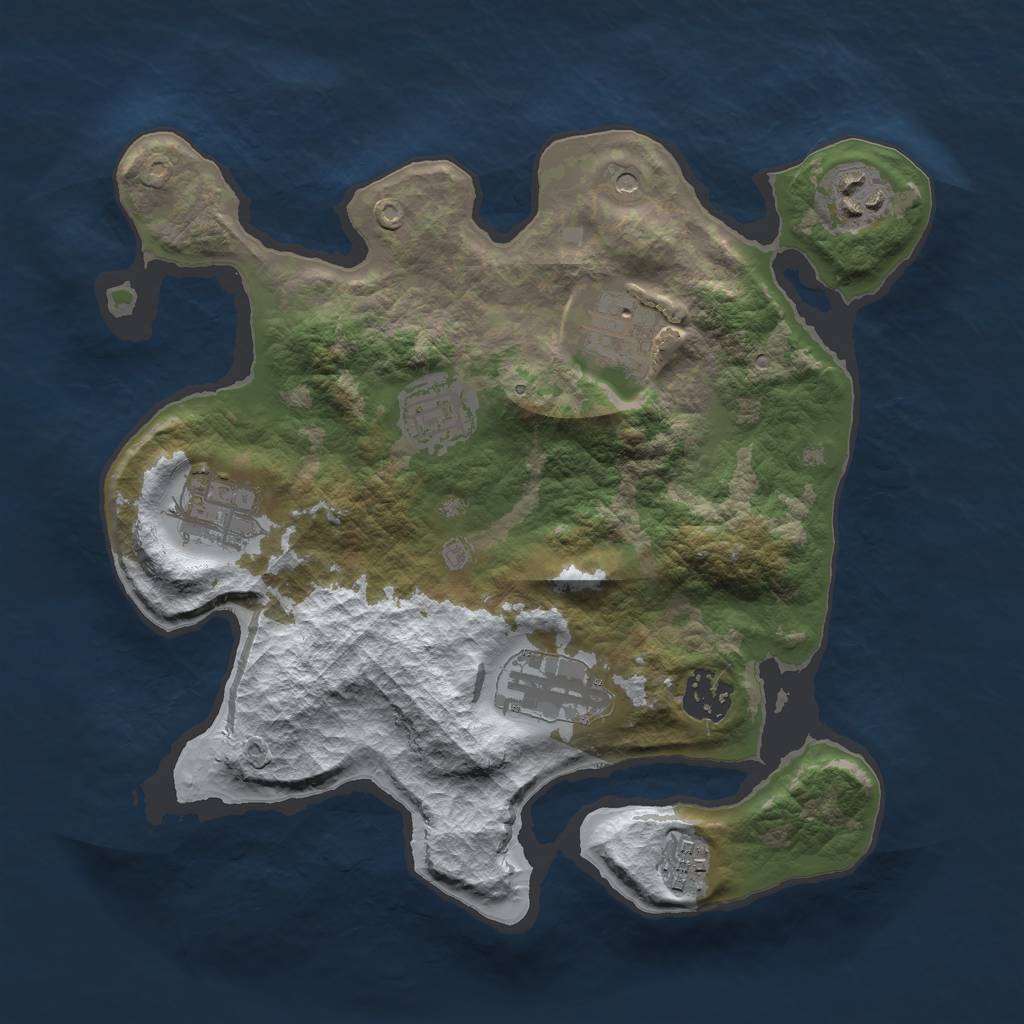 Rust Map: Barren, Size: 3000, Seed: 440896, 10 Monuments