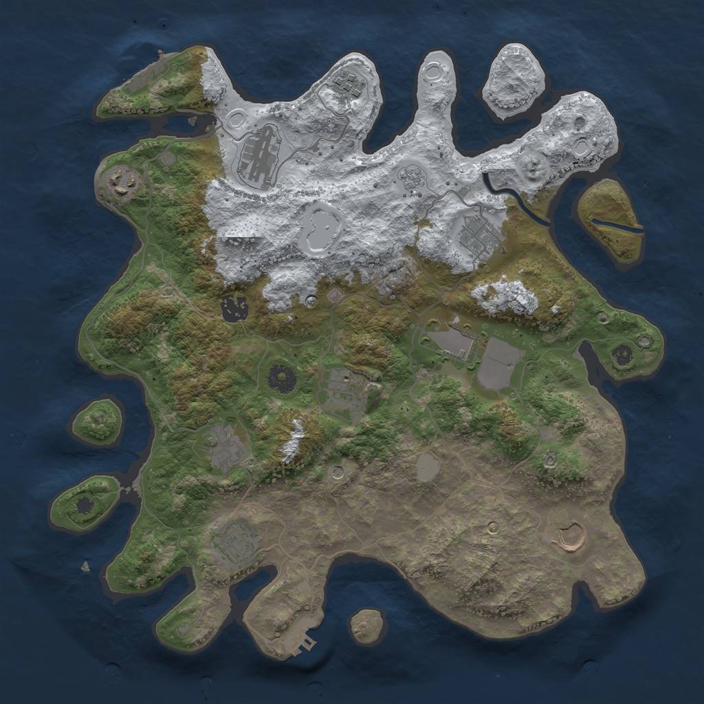 Rust Map: Procedural Map, Size: 3700, Seed: 19581265, 19 Monuments