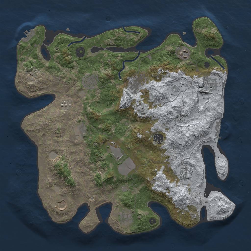 Rust Map: Procedural Map, Size: 3750, Seed: 122822339, 20 Monuments