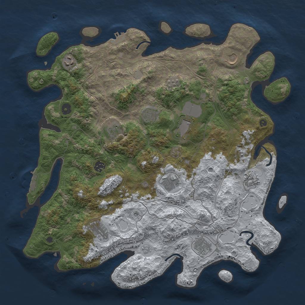 Rust Map: Procedural Map, Size: 4250, Seed: 19012010, 20 Monuments