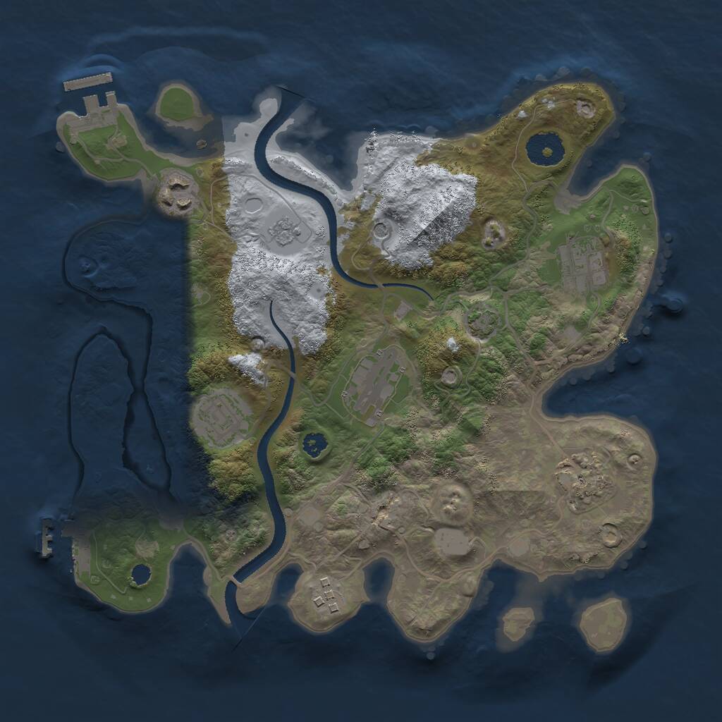 Rust Map: Procedural Map, Size: 3000, Seed: 743667, 12 Monuments