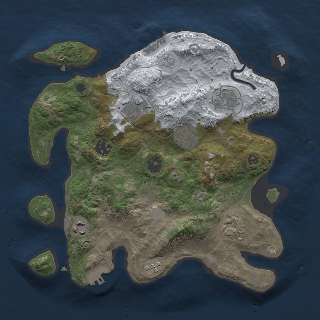 Rust Map: Procedural Map, Size: 3000, Seed: 399472403, 15 Monuments