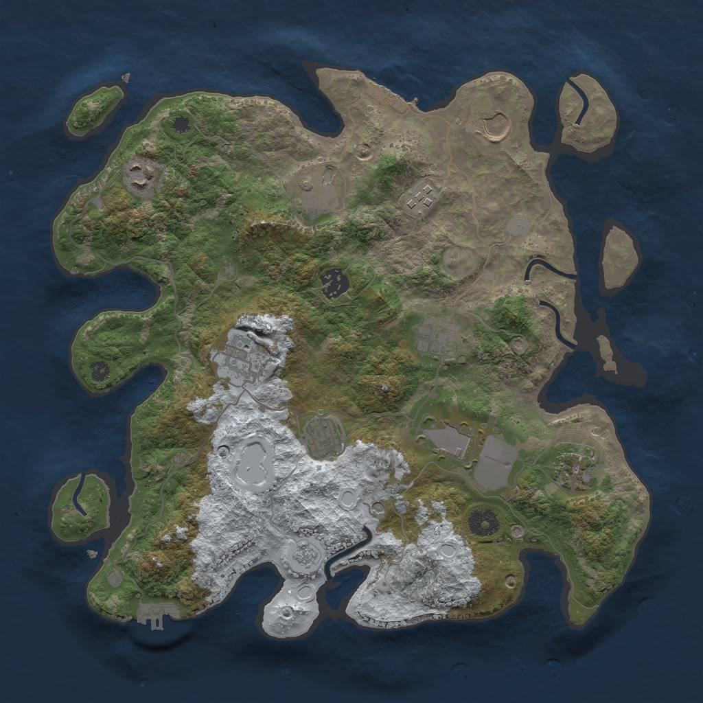 Rust Map: Procedural Map, Size: 3600, Seed: 5498, 19 Monuments