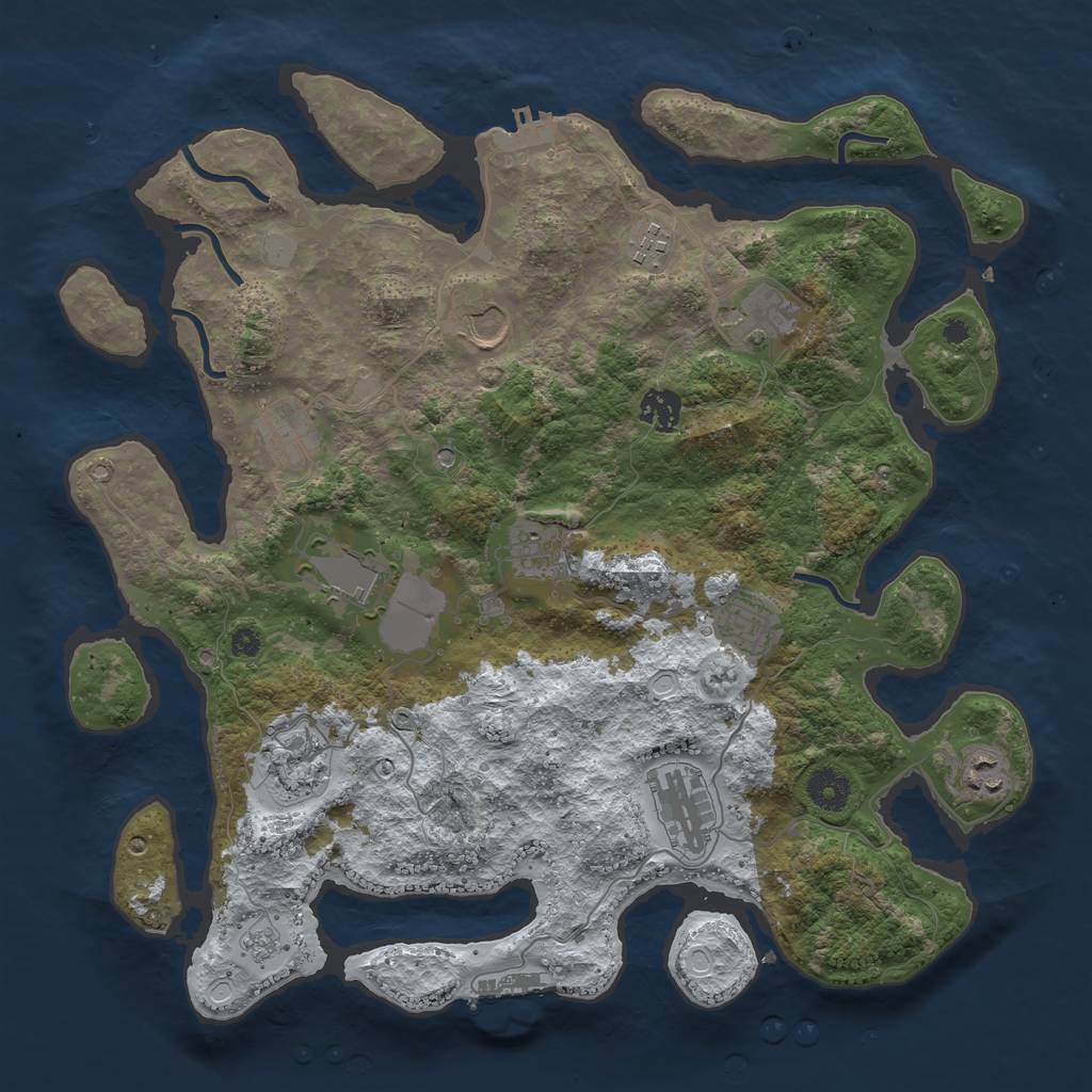 Rust Map: Procedural Map, Size: 3800, Seed: 546488, 20 Monuments