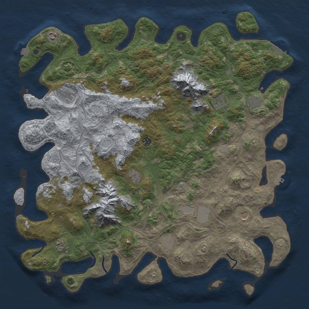 Rust Map: Procedural Map, Size: 5000, Seed: 54141, 19 Monuments