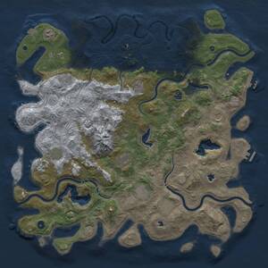 Thumbnail Rust Map: Procedural Map, Size: 5000, Seed: 54141, 16 Monuments