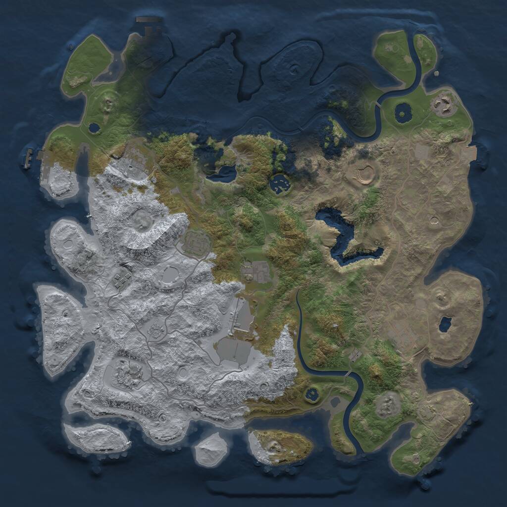 Rust Map: Procedural Map, Size: 4000, Seed: 3948991, 16 Monuments