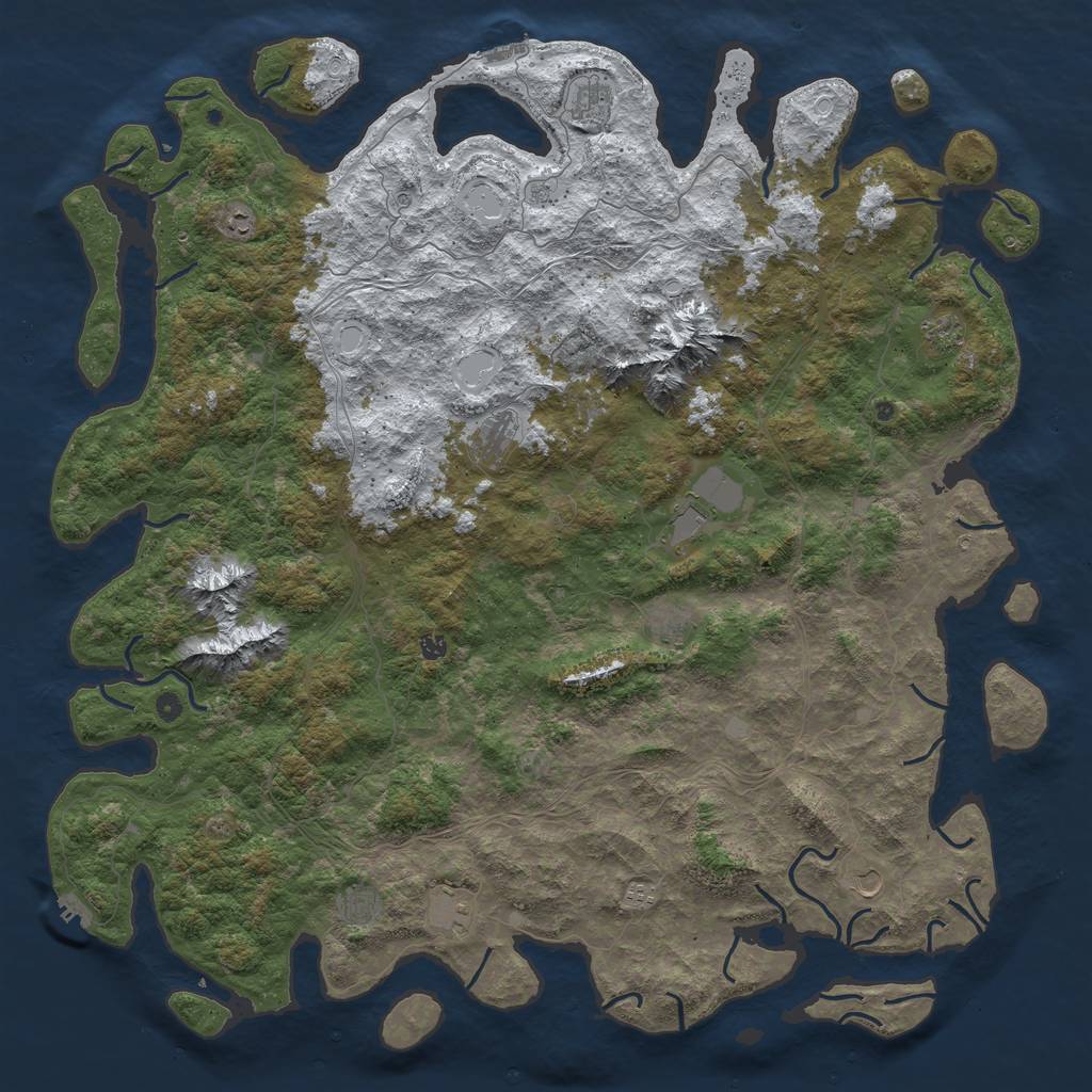 Rust Map: Procedural Map, Size: 6000, Seed: 106120930, 20 Monuments