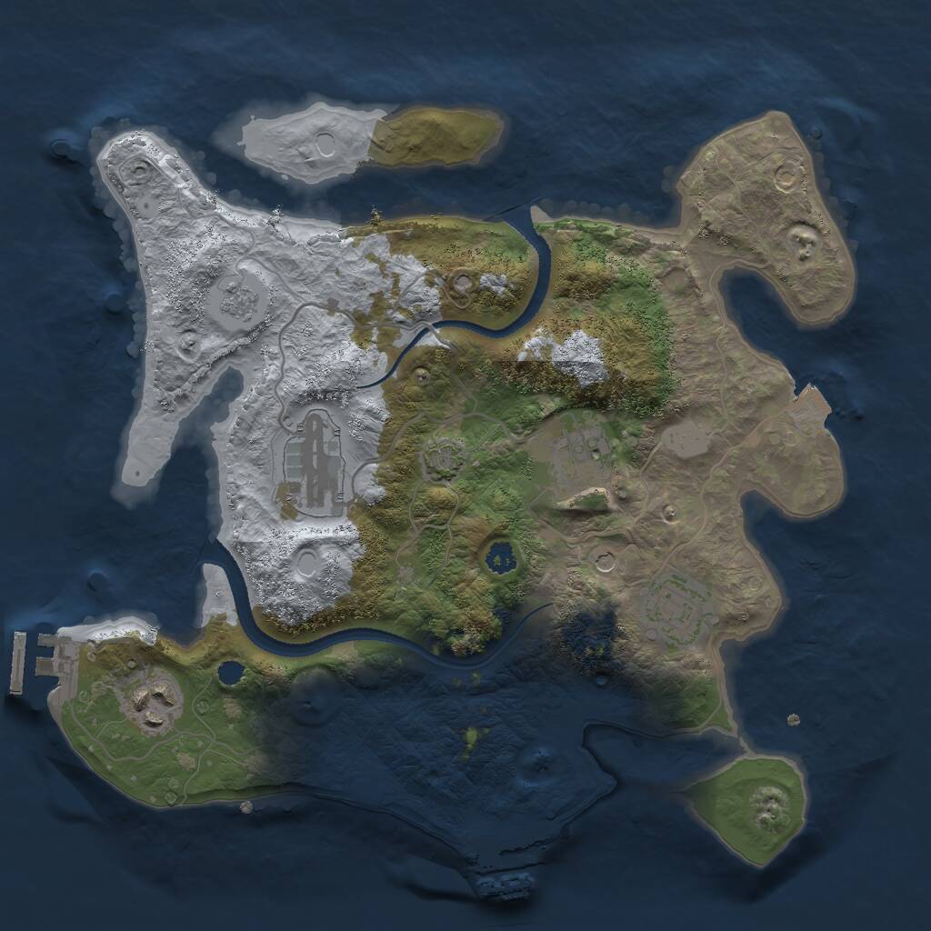 Rust Map: Procedural Map, Size: 3000, Seed: 77819856, 10 Monuments