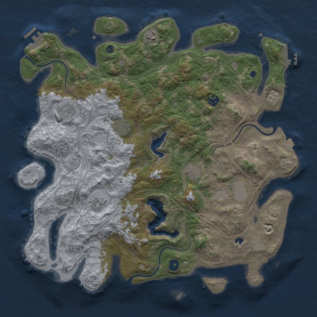 Rust Map: Procedural Map, Size: 4250, Seed: 1486405011, 14 Monuments