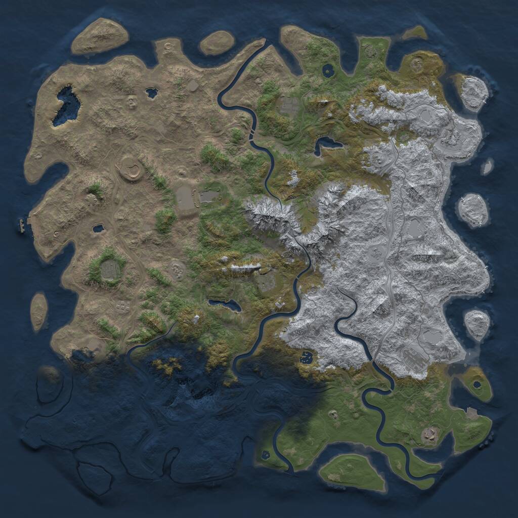 Rust Map: Procedural Map, Size: 6000, Seed: 10324320, 17 Monuments
