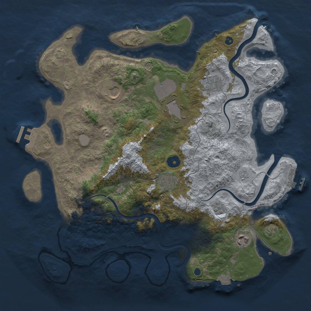 Rust Map: Procedural Map, Size: 3700, Seed: 2089099556, 12 Monuments