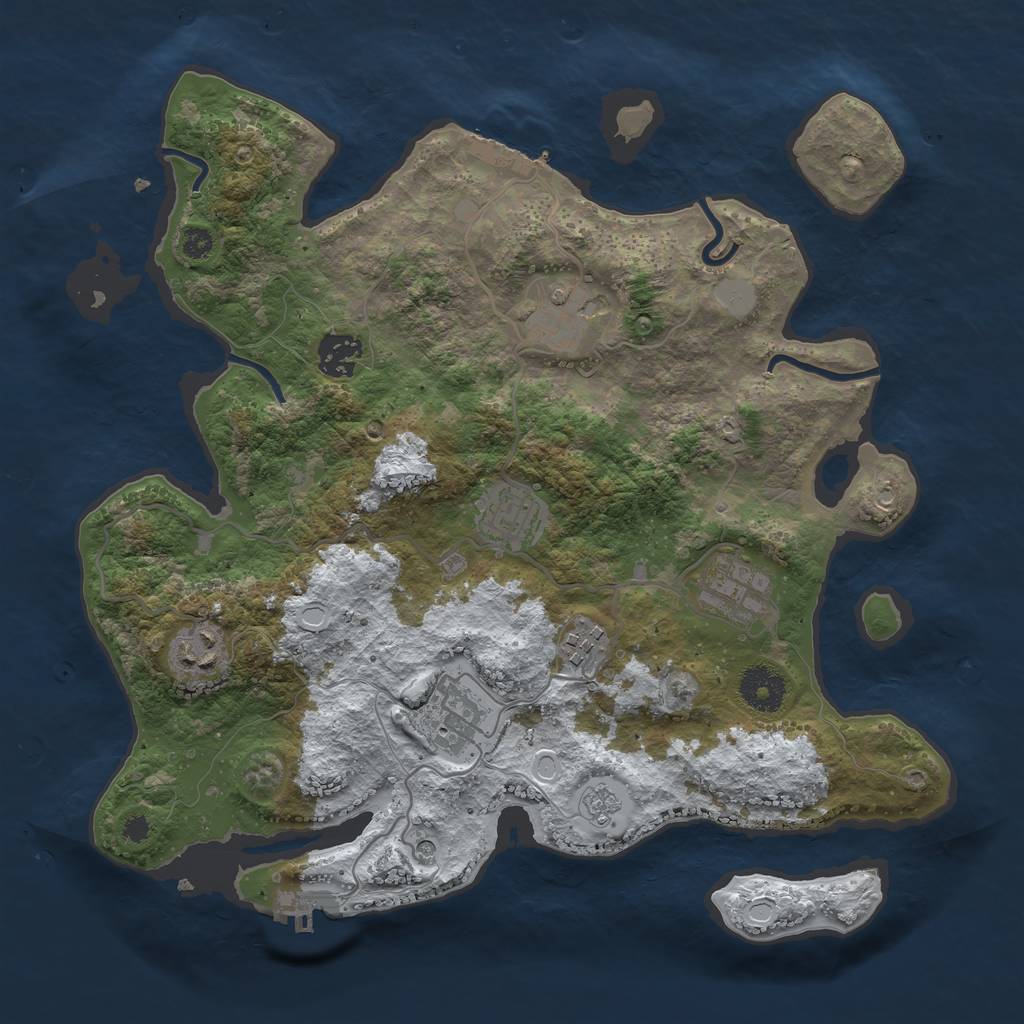 Rust Map: Procedural Map, Size: 3400, Seed: 934986141, 16 Monuments