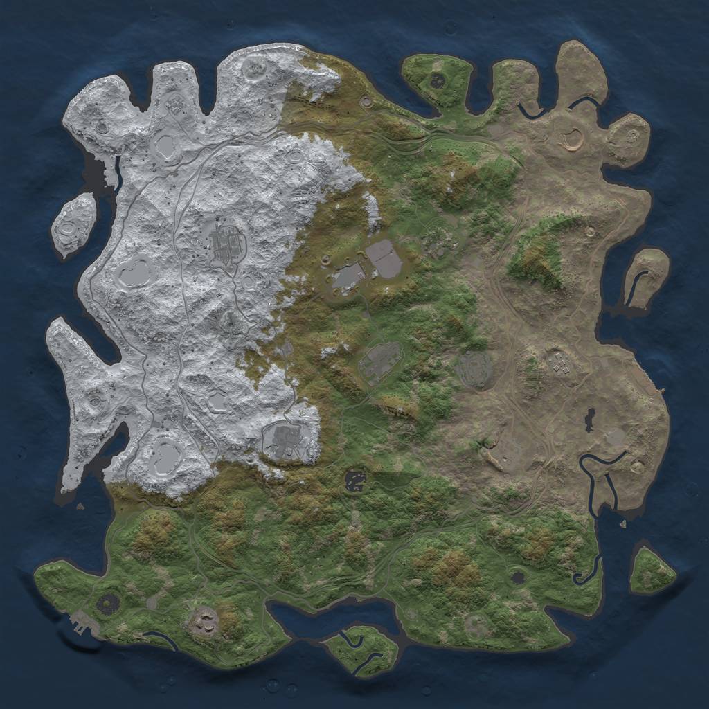 Rust Map: Procedural Map, Size: 4800, Seed: 77819856, 20 Monuments