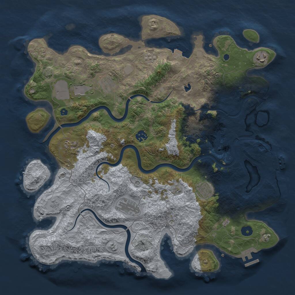 Rust Map: Procedural Map, Size: 4000, Seed: 6324, 14 Monuments
