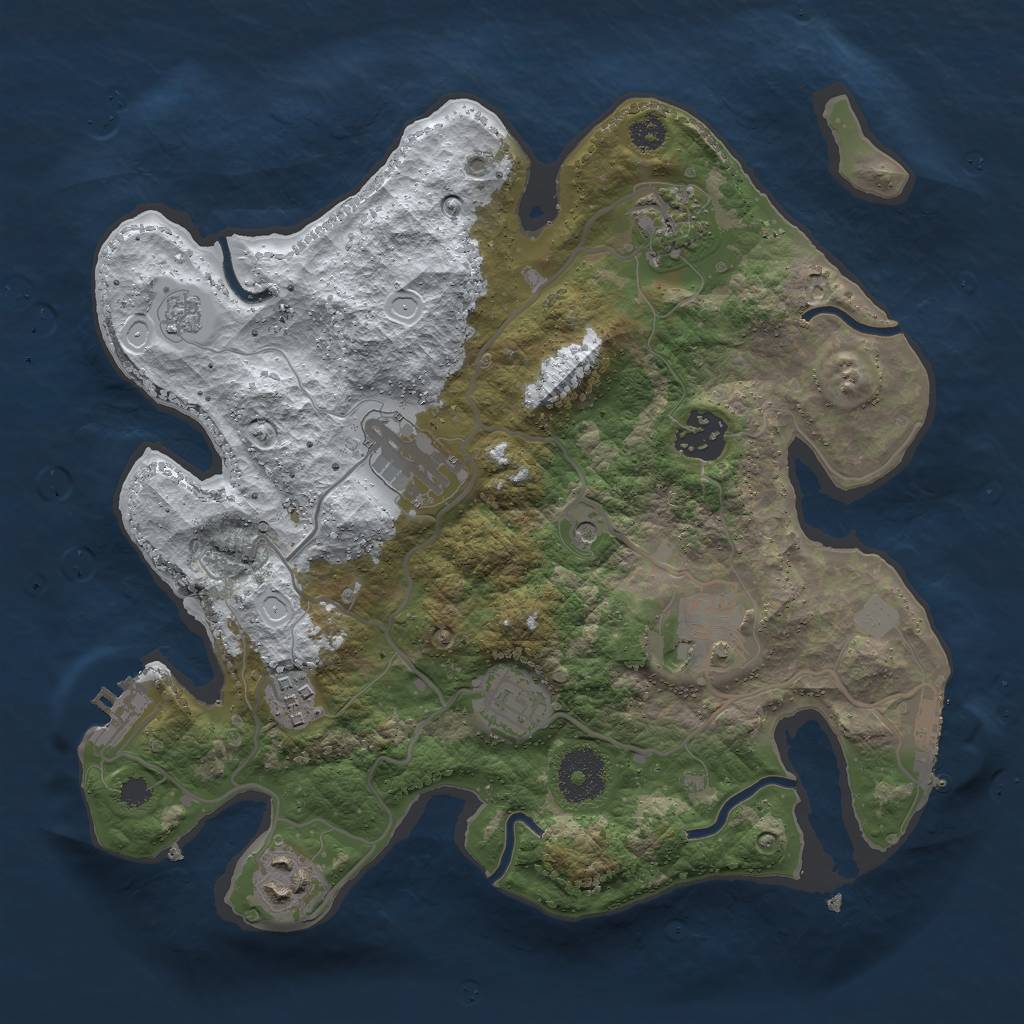 Rust Map: Procedural Map, Size: 3000, Seed: 432790051, 16 Monuments