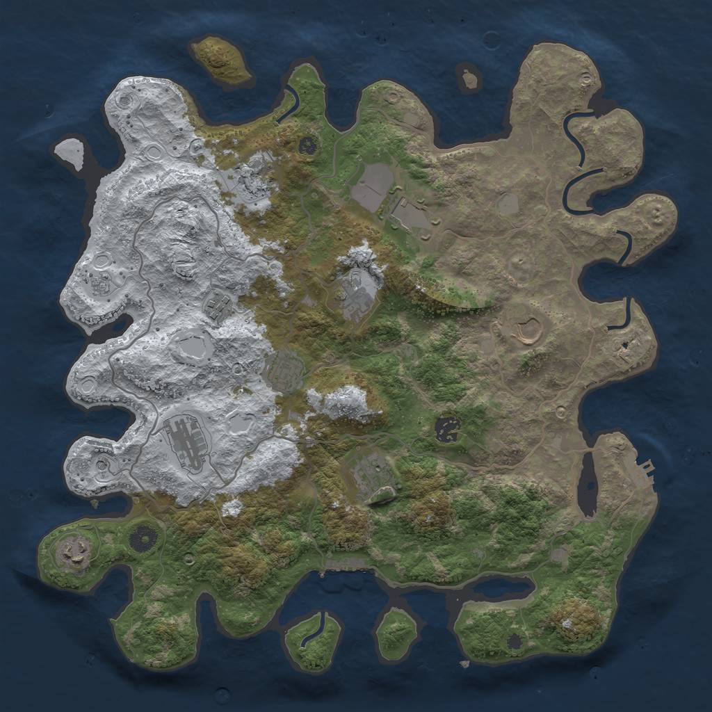 Rust Map: Procedural Map, Size: 4000, Seed: 133757286, 19 Monuments