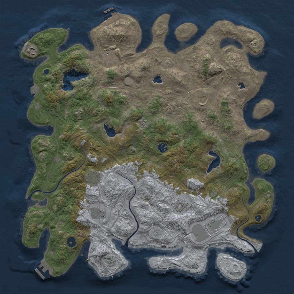 Rust Map: Procedural Map, Size: 4500, Seed: 921127451, 15 Monuments