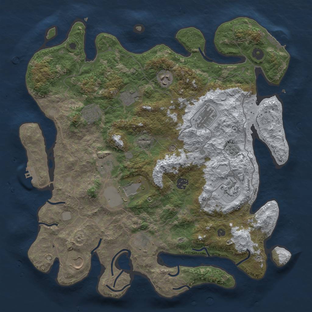 Rust Map: Procedural Map, Size: 4000, Seed: 1655850646, 20 Monuments