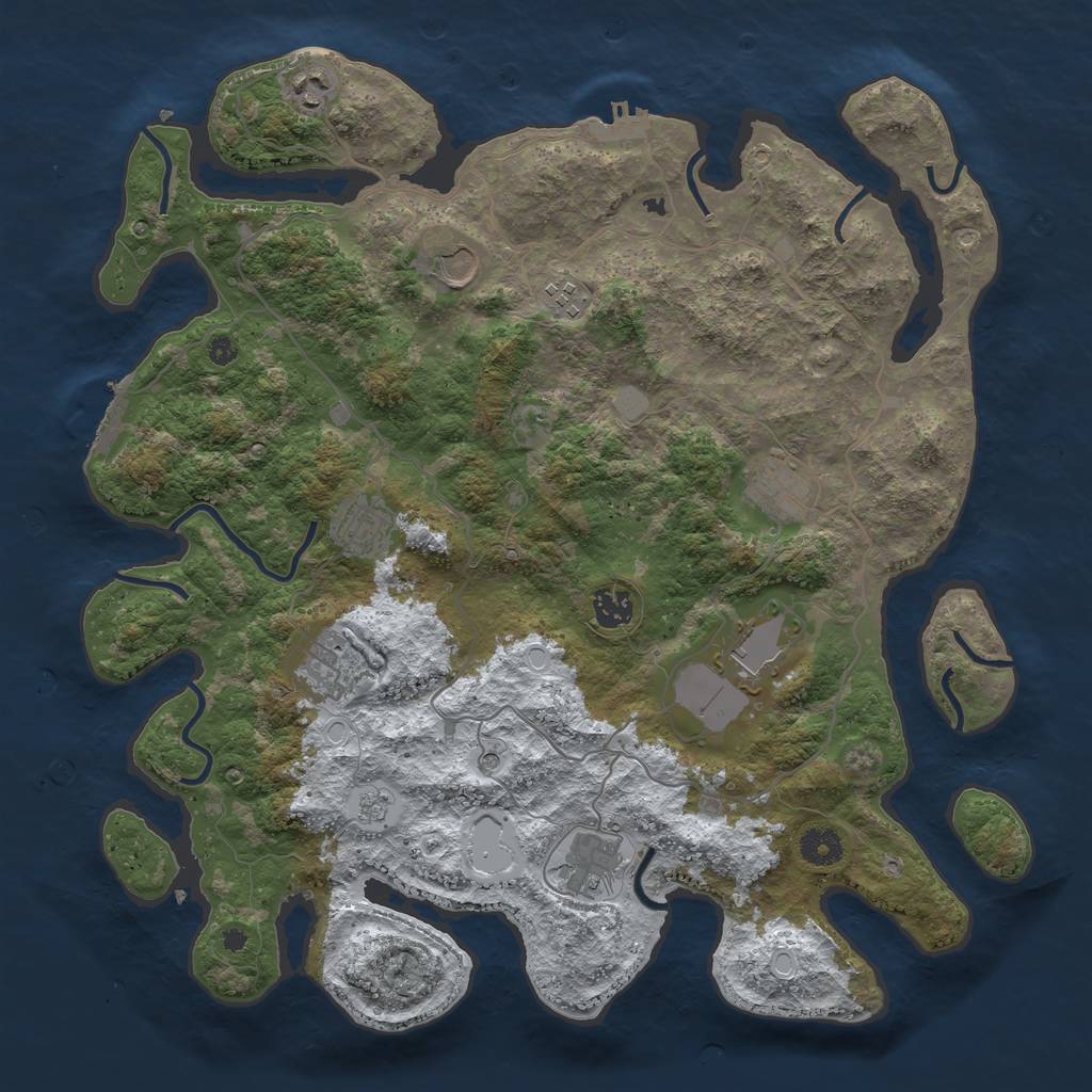 Rust Map: Procedural Map, Size: 4000, Seed: 2005211, 18 Monuments