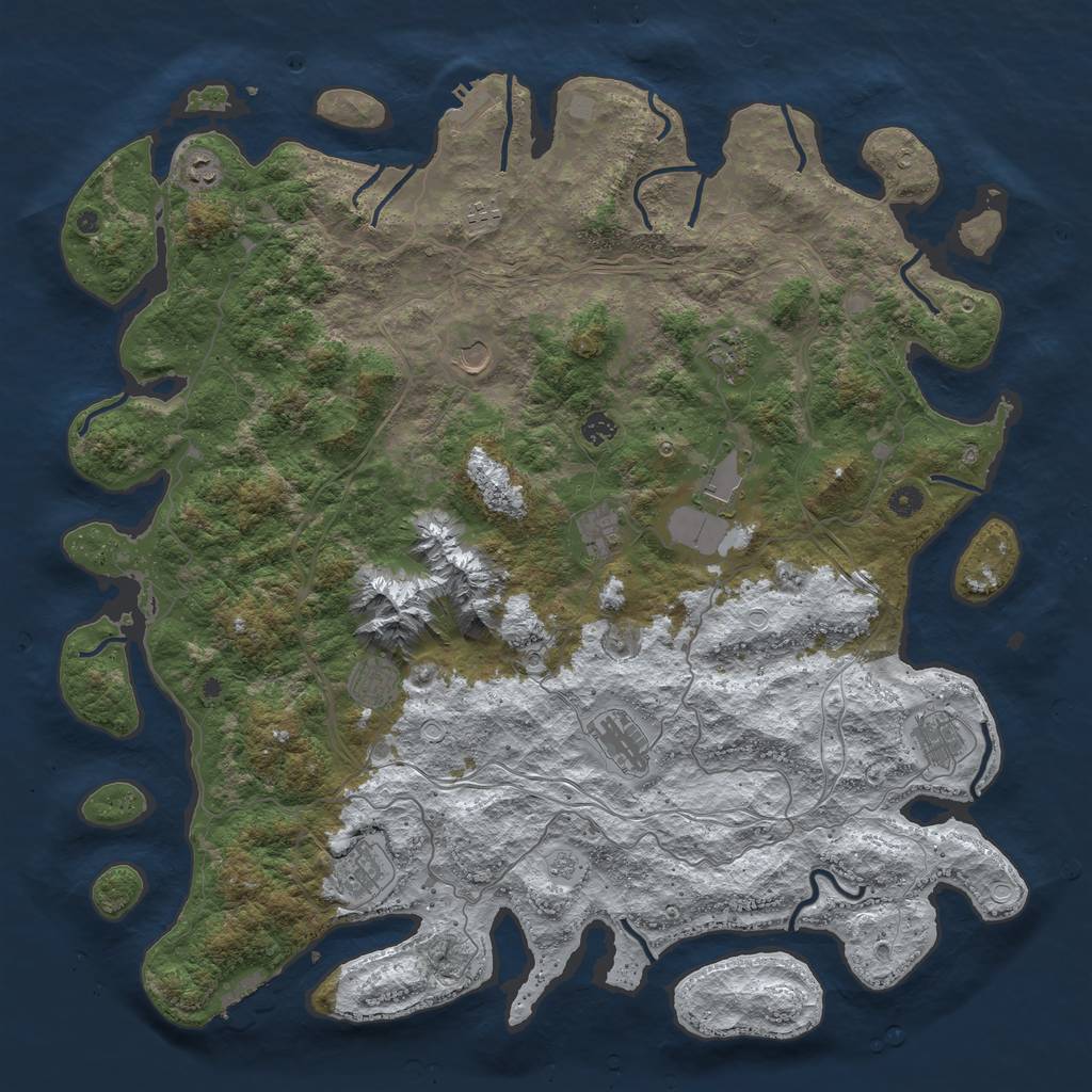 Rust Map: Procedural Map, Size: 5000, Seed: 2062022, 20 Monuments