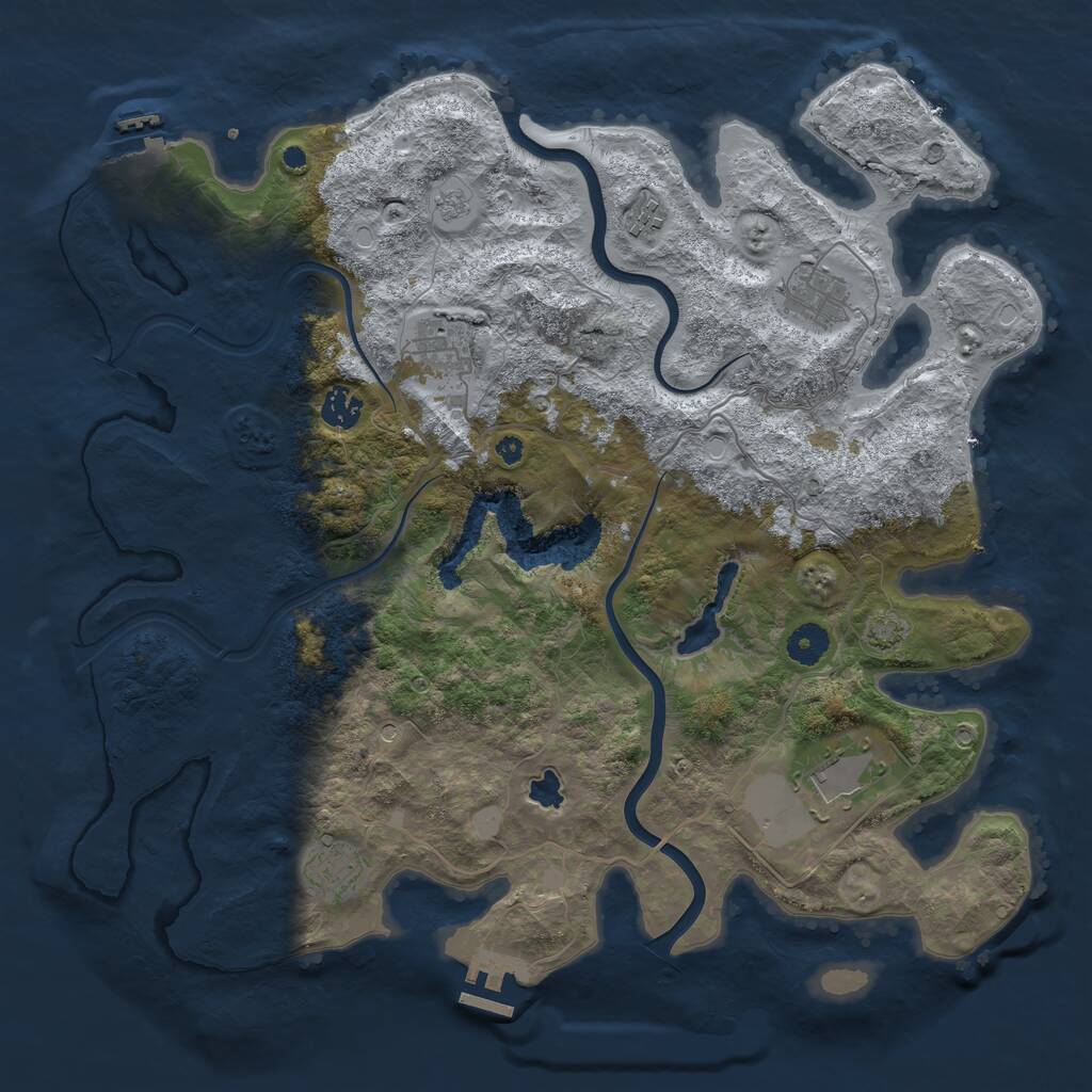 Rust Map: Procedural Map, Size: 4000, Seed: 167342, 12 Monuments
