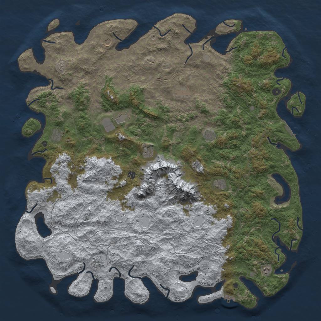 Rust Map: Procedural Map, Size: 6000, Seed: 941, 20 Monuments