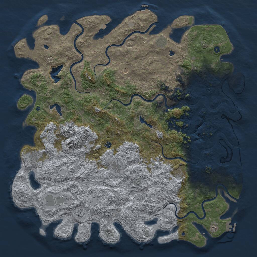 Rust Map: Procedural Map, Size: 6000, Seed: 941, 17 Monuments