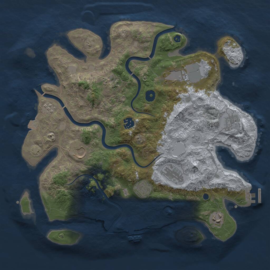 Rust Map: Procedural Map, Size: 3700, Seed: 1589874034, 15 Monuments