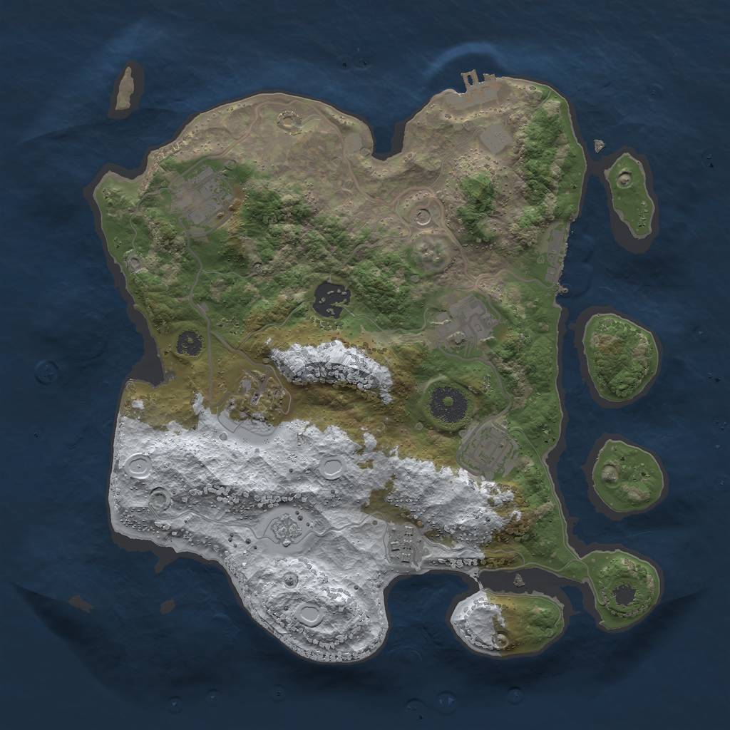 Rust Map: Procedural Map, Size: 3000, Seed: 89174, 15 Monuments