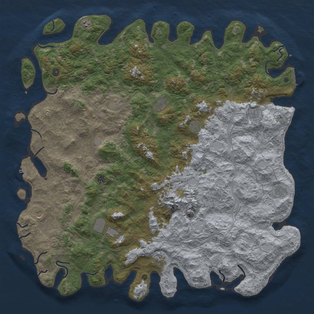 Rust Map: Procedural Map, Size: 6000, Seed: 8382036, 20 Monuments