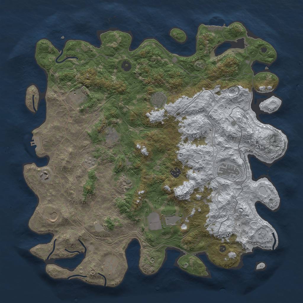 Rust Map: Procedural Map, Size: 4500, Seed: 962579781, 20 Monuments