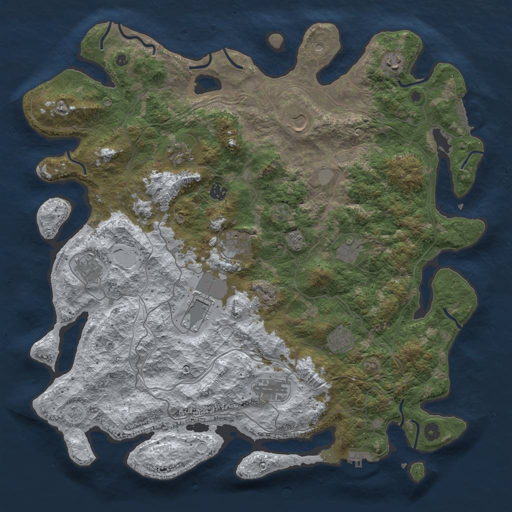 Rust Map: Procedural Map, Size: 4500, Seed: 12314, 20 Monuments