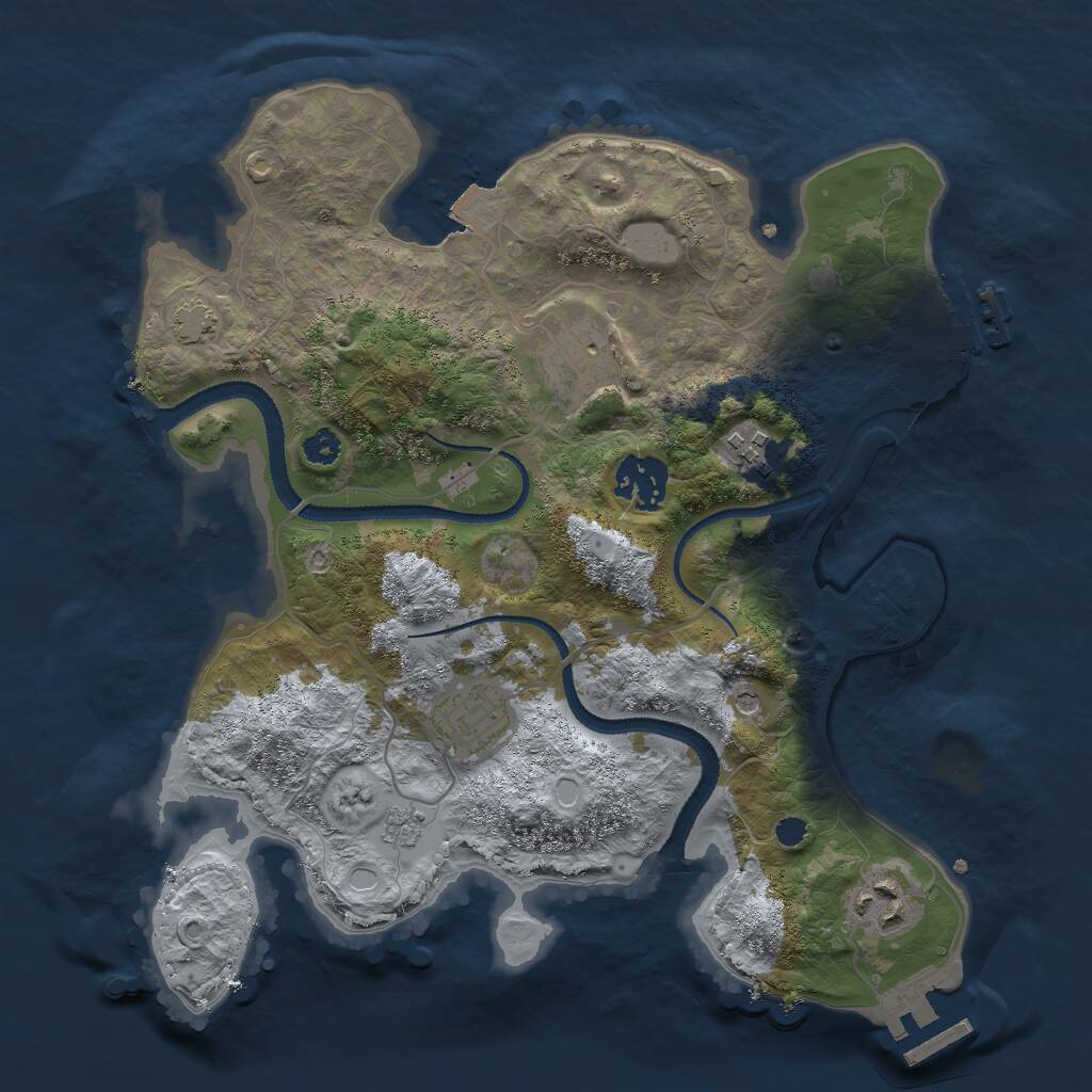 Rust Map: Procedural Map, Size: 3000, Seed: 266208473, 11 Monuments