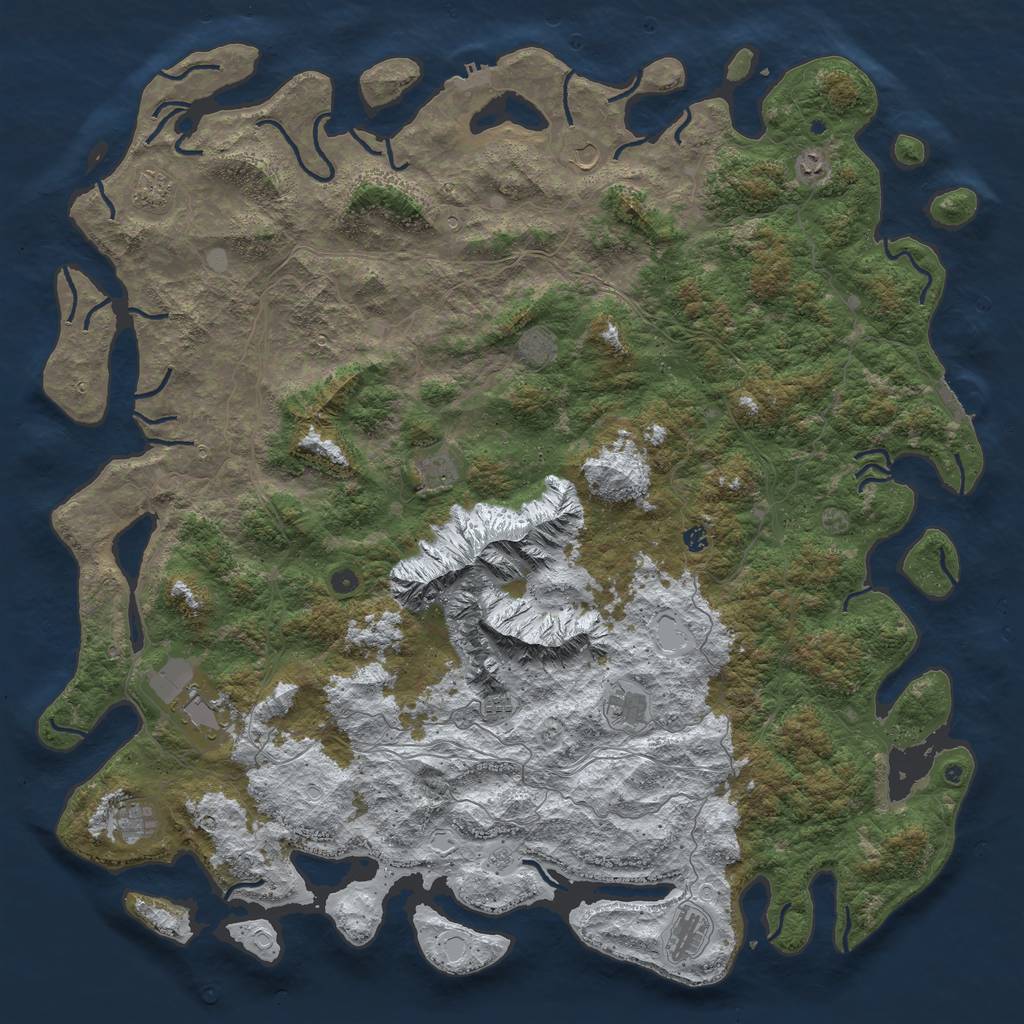Rust Map: Procedural Map, Size: 6000, Seed: 122313644, 20 Monuments
