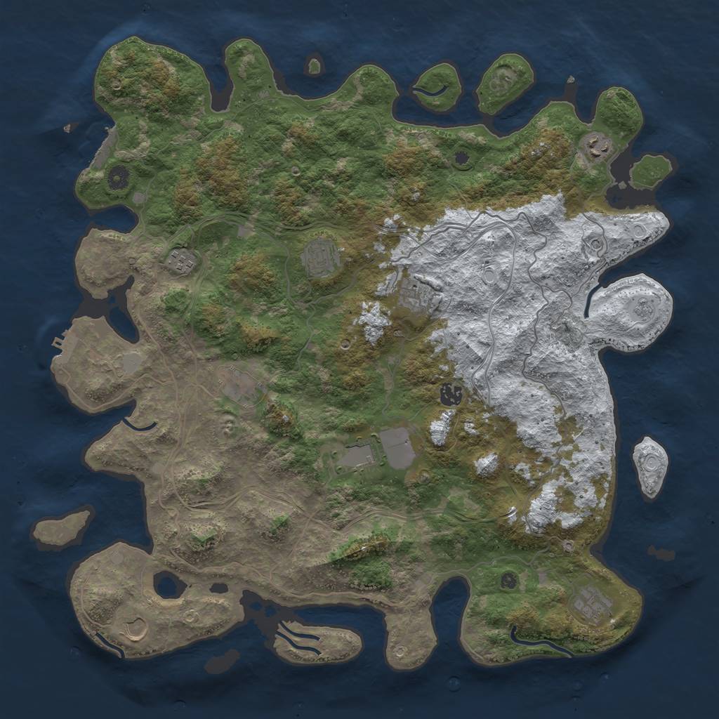 Rust Map: Procedural Map, Size: 4590, Seed: 1337, 18 Monuments