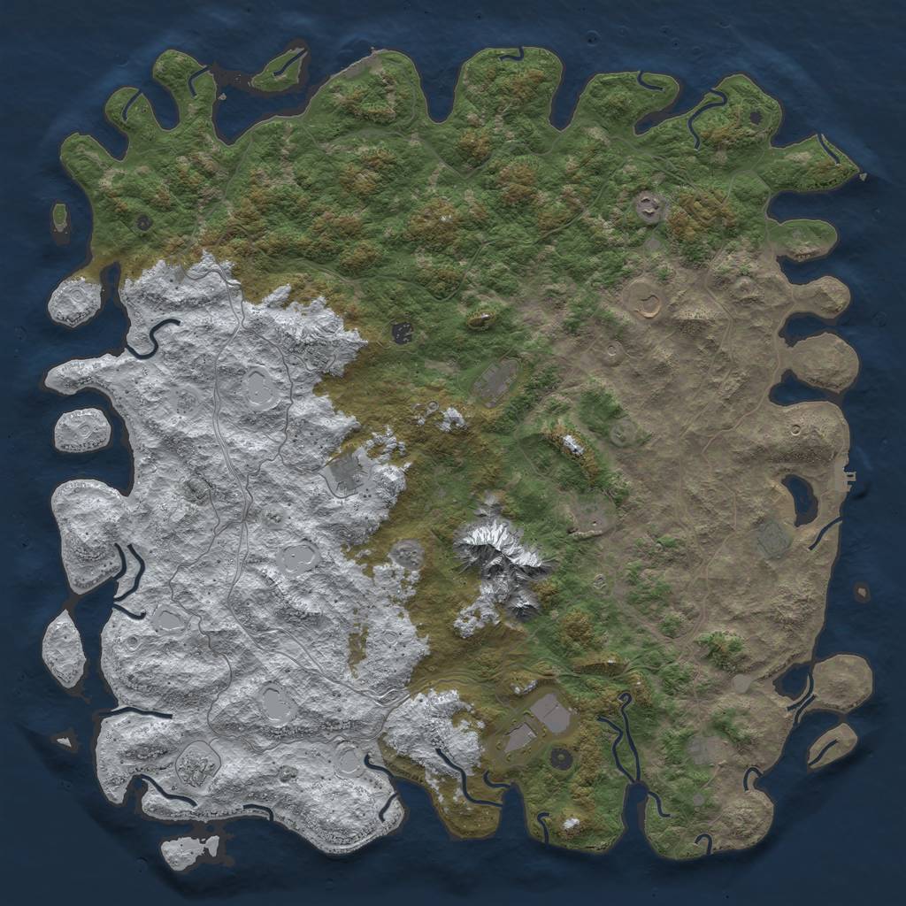 Rust Map: Procedural Map, Size: 6000, Seed: 1718624036, 20 Monuments