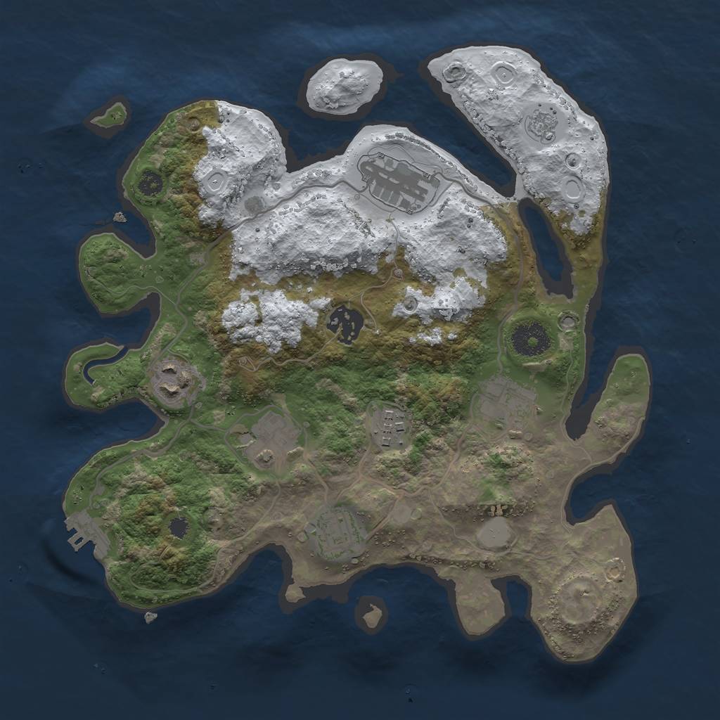 Rust Map: Procedural Map, Size: 3000, Seed: 345765, 14 Monuments