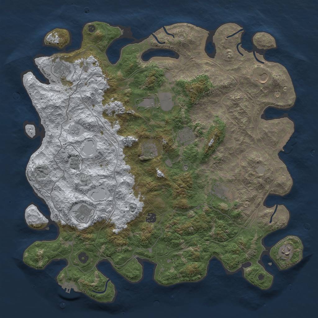Rust Map: Procedural Map, Size: 4500, Seed: 1873355148, 19 Monuments