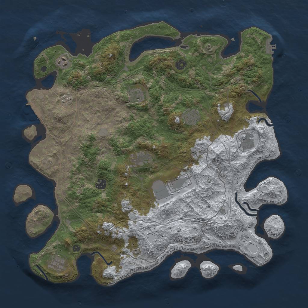 Rust Map: Procedural Map, Size: 4250, Seed: 3850, 18 Monuments