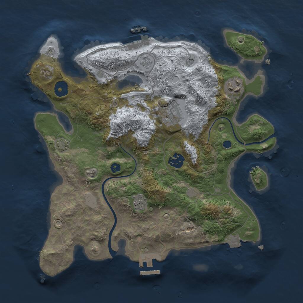 Rust Map: Procedural Map, Size: 3044, Seed: 13835, 10 Monuments