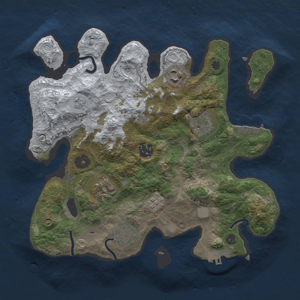 Rust Map: Procedural Map, Size: 3000, Seed: 346222423, 15 Monuments