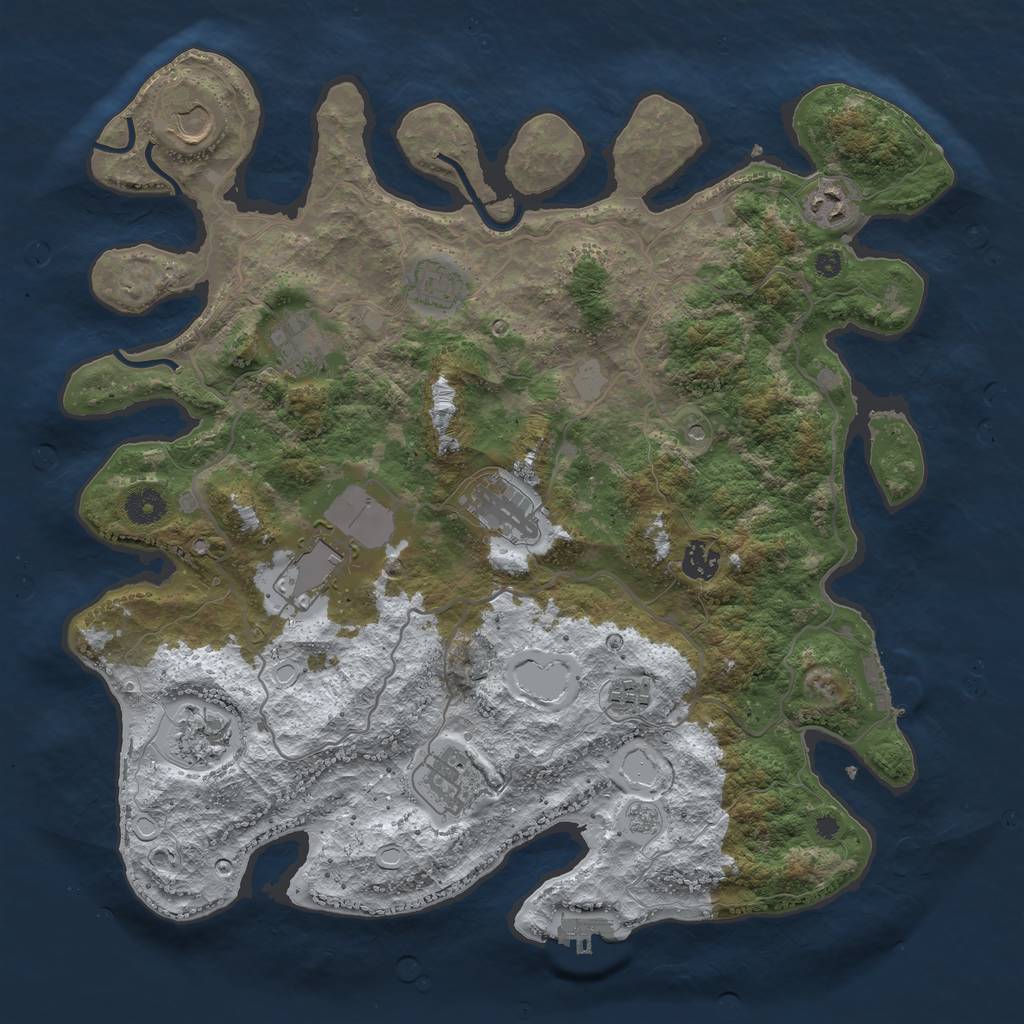 Rust Map: Procedural Map, Size: 4000, Seed: 327681, 19 Monuments