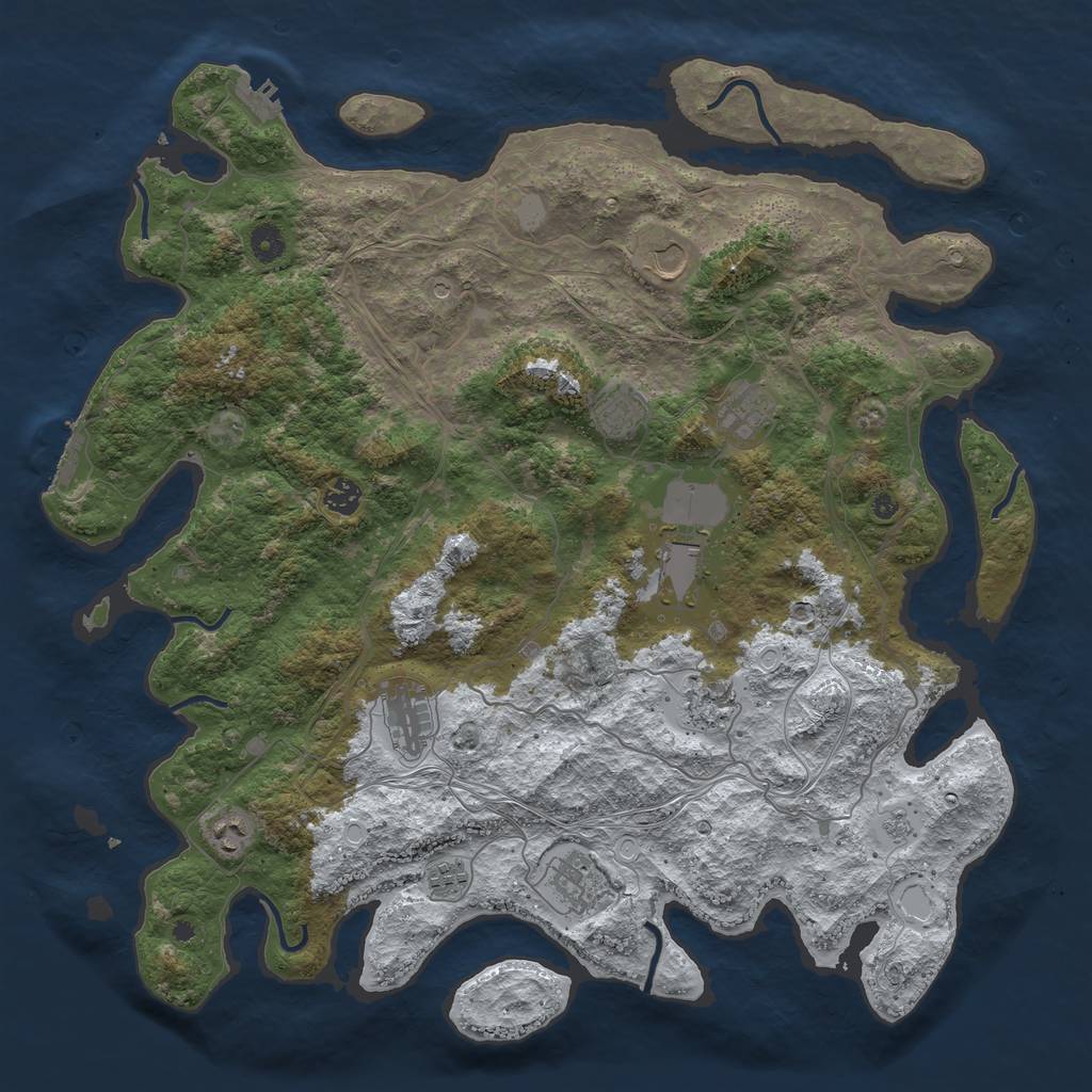Rust Map: Procedural Map, Size: 4500, Seed: 16081980, 19 Monuments