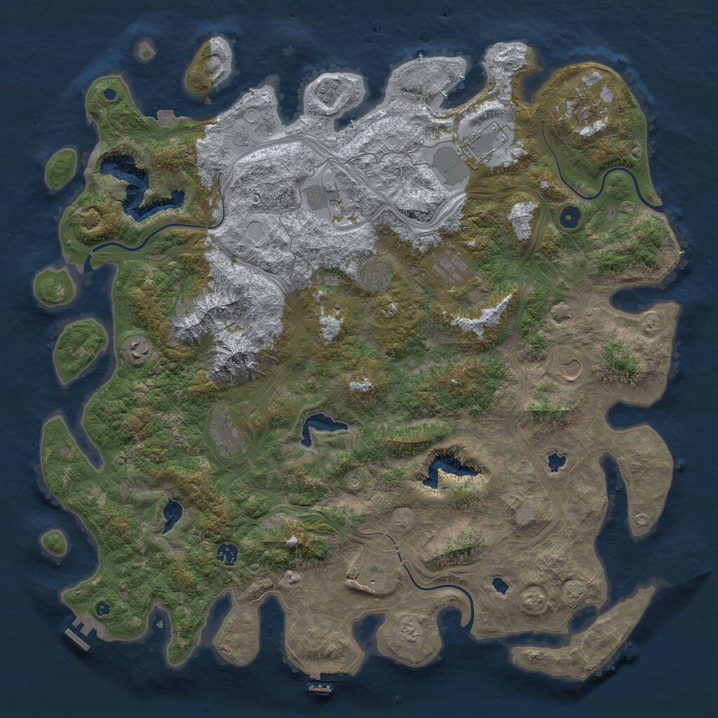 Rust Map: Procedural Map, Size: 5000, Seed: 1014, 17 Monuments